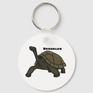 Galapagos land tortoise illustration key ring