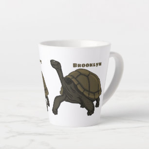 Galapagos land tortoise illustration latte mug