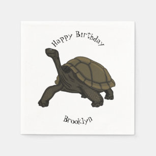 Galapagos land tortoise illustration napkin