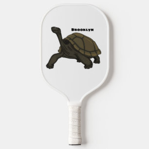 Galapagos land tortoise illustration pickleball paddle