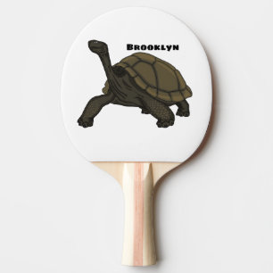 Galapagos land tortoise illustration ping pong paddle
