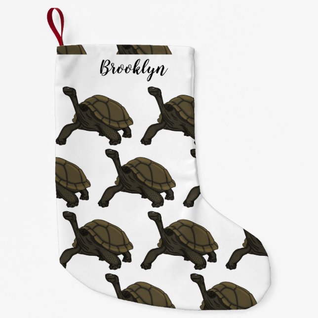 Galapagos land tortoise illustration  small christmas stocking (Front)