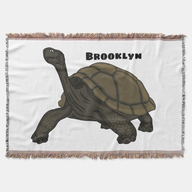 Galapagos land tortoise illustration  throw blanket (Front)