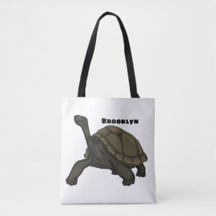 Galapagos land tortoise illustration tote bag