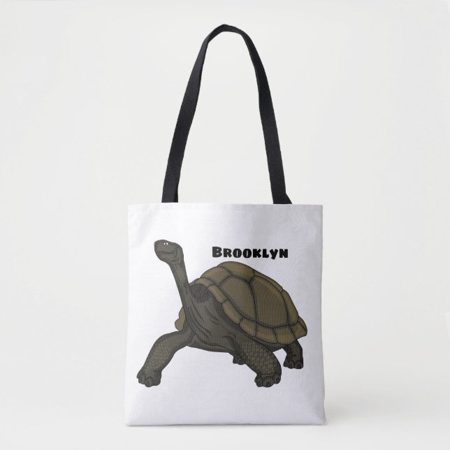 Galapagos land tortoise illustration  tote bag (Front)