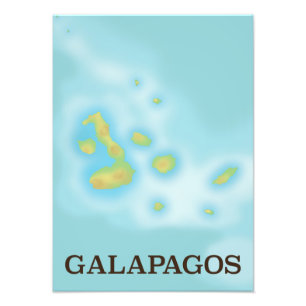 Galapagos map vacation poster