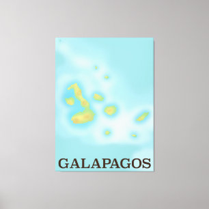 Galapagos map vacation poster canvas print