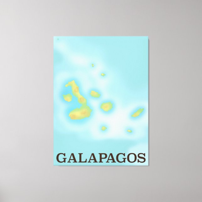 Galapagos map vacation poster canvas print (Front)