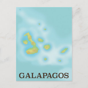 Galapagos map vacation poster postcard
