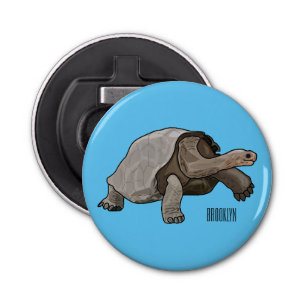 Galapagos tortoise cartoon illustration bottle opener