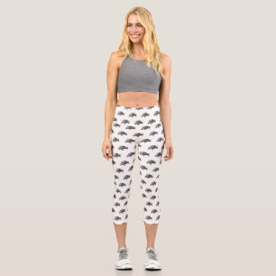 Galapagos tortoise cartoon illustration capri leggings