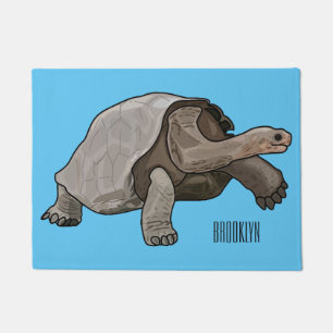Galapagos tortoise cartoon illustration doormat