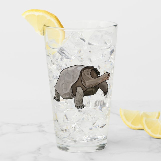 Galapagos tortoise cartoon illustration glass (Front Ice)
