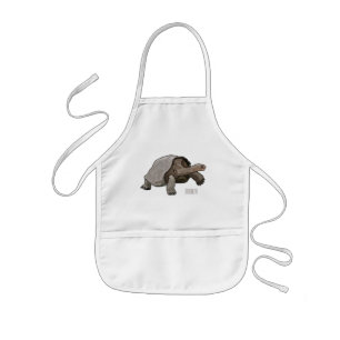 Galapagos tortoise cartoon illustration kids apron
