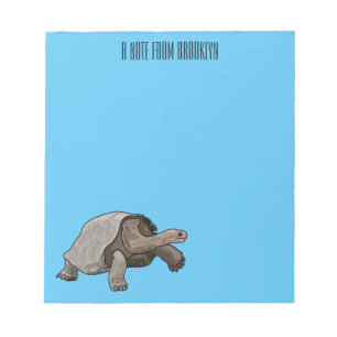 Galapagos tortoise cartoon illustration notepad