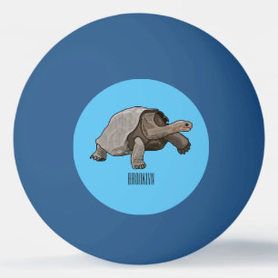 Galapagos tortoise cartoon illustration ping pong ball