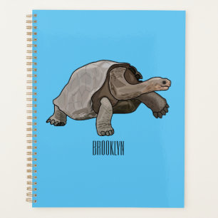 Galapagos tortoise cartoon illustration planner