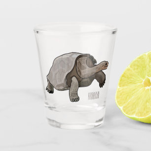 Galapagos tortoise cartoon illustration shot glass