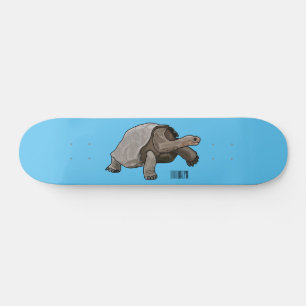 Galapagos tortoise cartoon illustration skateboard