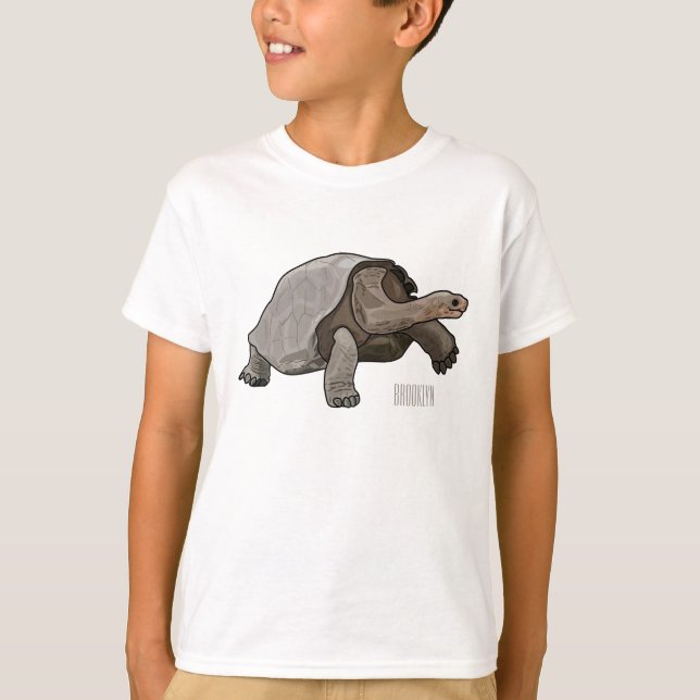 Galapagos tortoise cartoon illustration T-Shirt (Front)