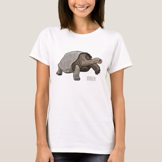 Galapagos tortoise cartoon illustration T-Shirt (Front)