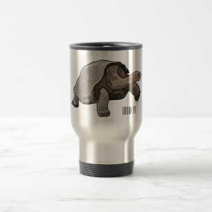 Galapagos tortoise cartoon illustration travel mug