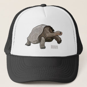 Galapagos tortoise cartoon illustration trucker hat