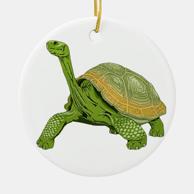 Galapagos Tortoise Ceramic Tree Decoration (Front)