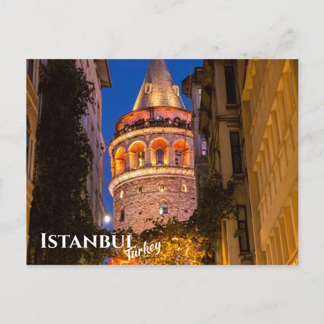 Galata Tower in Istanbul Turkey Postcard (Front)