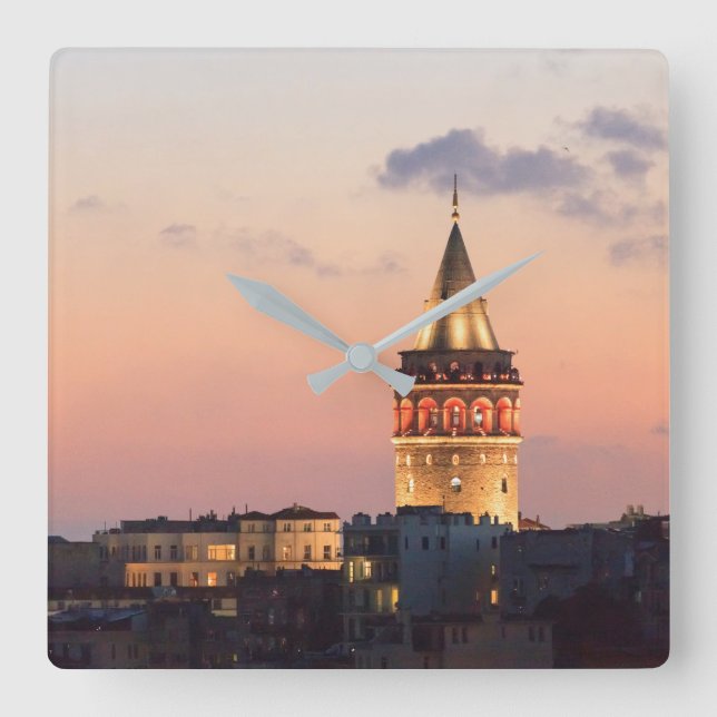 Galata Tower, Istanbul Square Wall Clock (Front)
