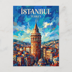 Galata Tower Turkey Postcard