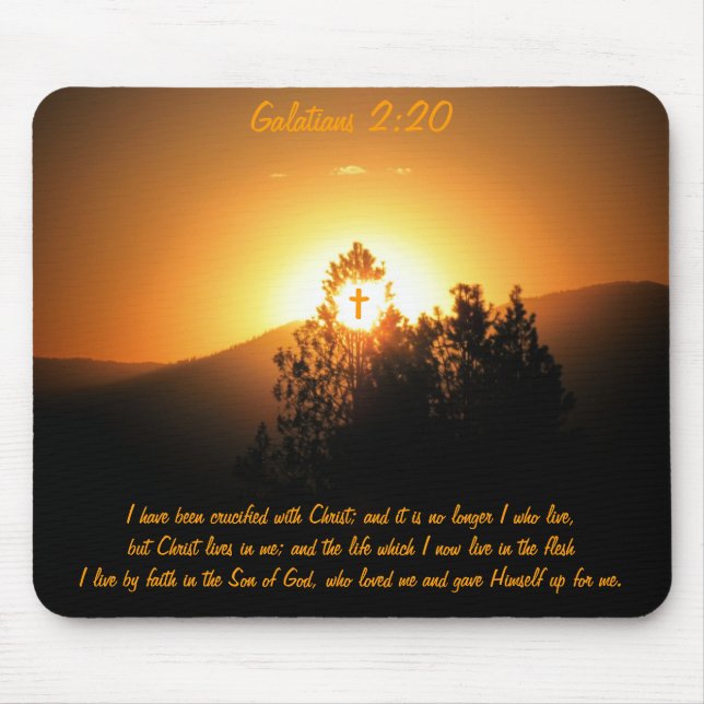 Galatians 2:20 Crucified With Christ Mouse Mat (Front)