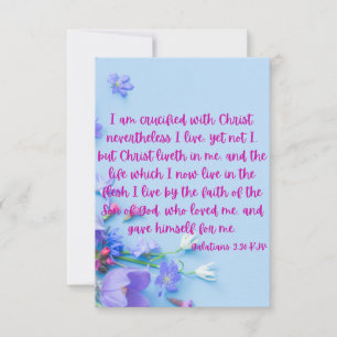 Galatians 2:20 KJV Bible Scripture Pic Greeting Card