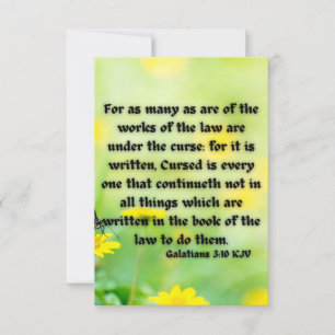 Galatians 3:10 KJV Bible Verse Pic Flat Greeting Card