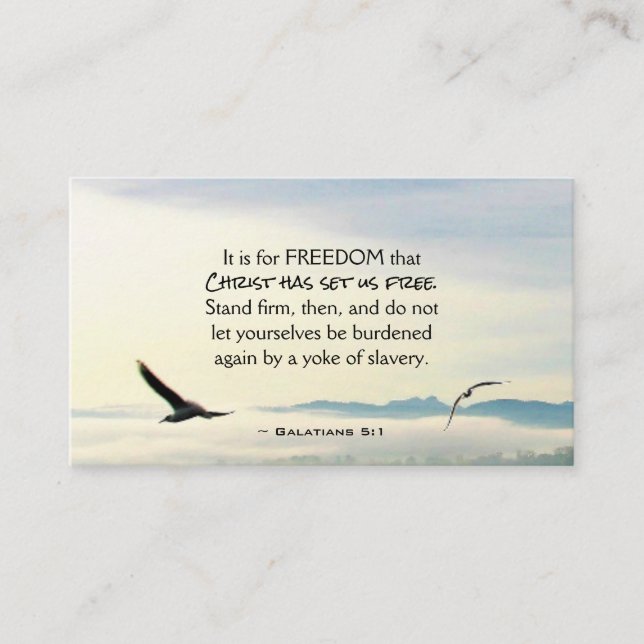 Galatians 5:1 For FREEDOM Christ has set us free Business Card (Front)