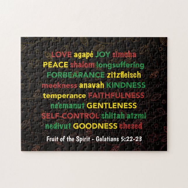 GALATIANS 5:22-23 Fruit of the Spirit Christian Jigsaw Puzzle (Horizontal)