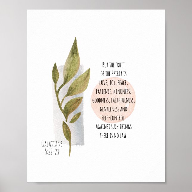 Galatians 5:22-23 Fruit of the Spirit is Love Joy Poster (Front)