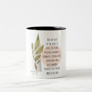 Galatians 5:22-23 Fruit of the Spirit is Love Joy Two-Tone Coffee Mug