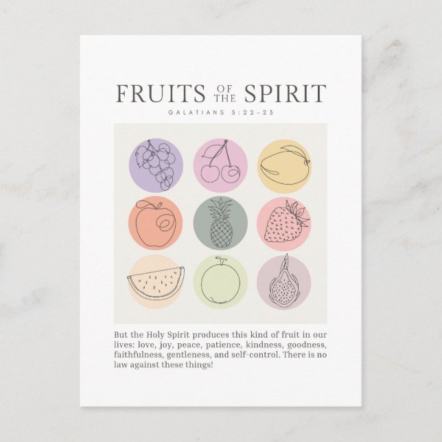 Galatians 5:22-23 Fruit of the Spirit Postcard (Front)