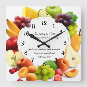 Galatians 5:22-23 square wall clock