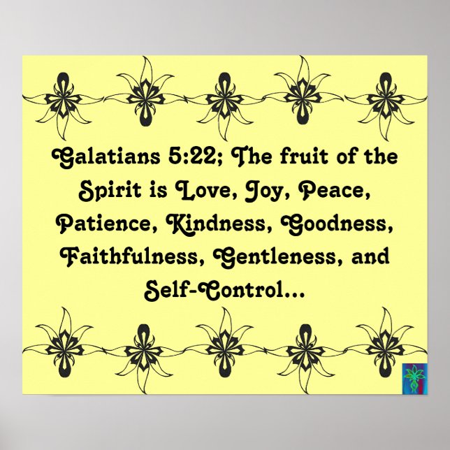 Galatians 5:22 Fruit of the Spirit Poster (Front)