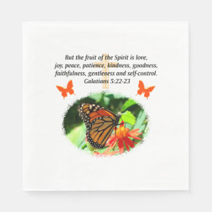 GALATIANS 5 BUTTERFLY PHOTO DESIGN NAPKIN