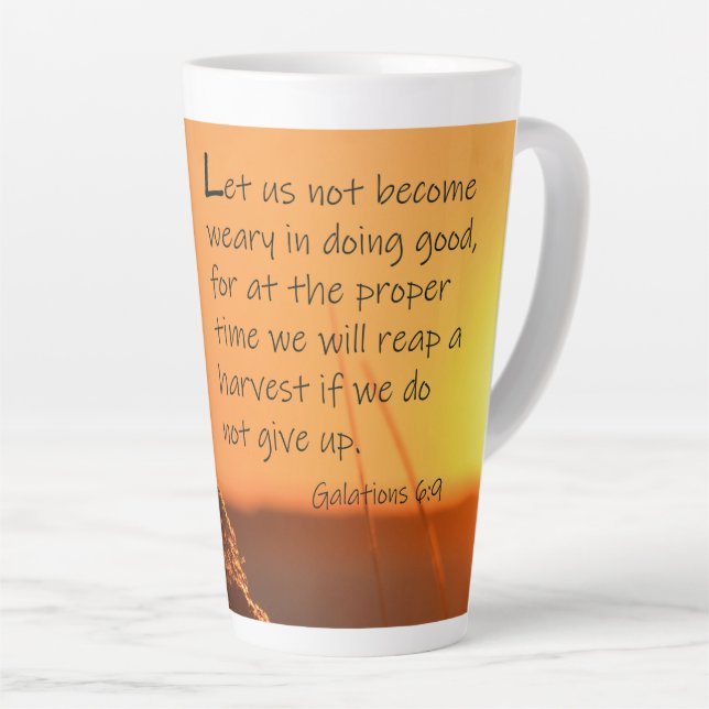 Galatians 6:9 Latte Mug (Right Angle)