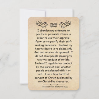Galations 1:10 Scripture Note Card Parchment Back