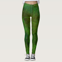 "Galaxia Verde" Abstract Leggings