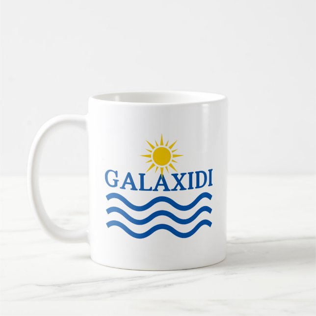 GALAXIDI Greece, Sun Waves Coffee Mug (Left)