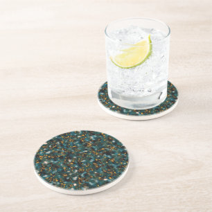 Galaxies Black Blue & Gold Coaster