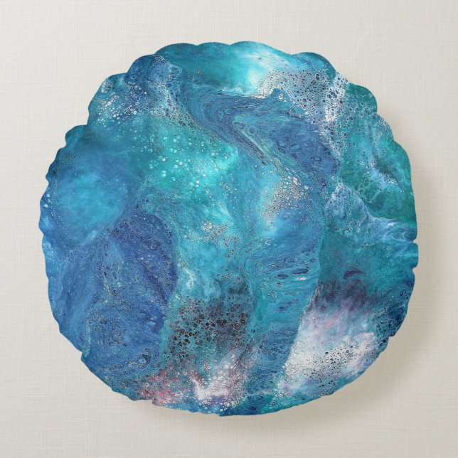 Galaxy 3 Soft Blue Abstract Pillow (Front)