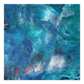 Galaxy 3 Soft Blue Abstract Poster Print