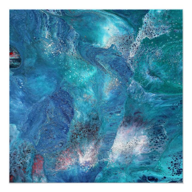 Galaxy 3 Soft Blue Abstract Poster Print (Front)